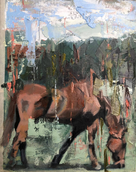 Abstract Grazing Horse